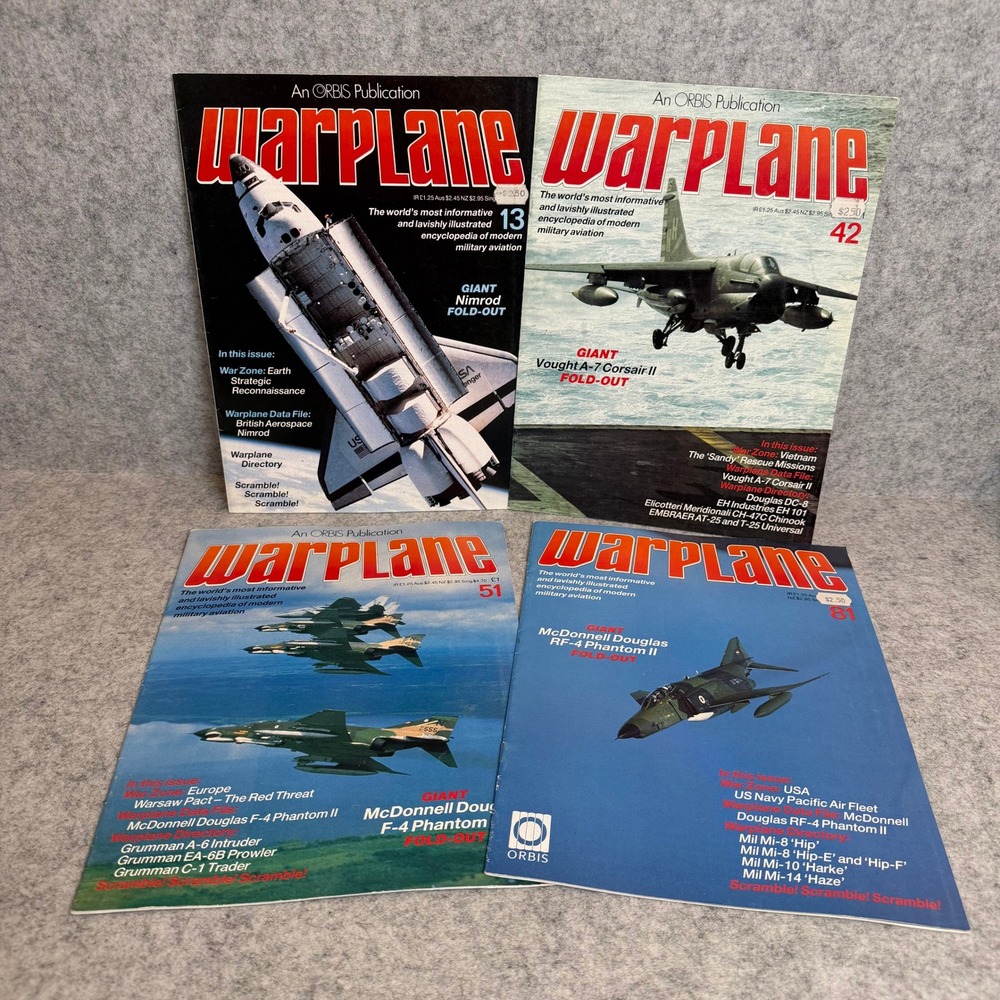 4x Warplane Magazines (#13,‎ 51, 81, 42)
